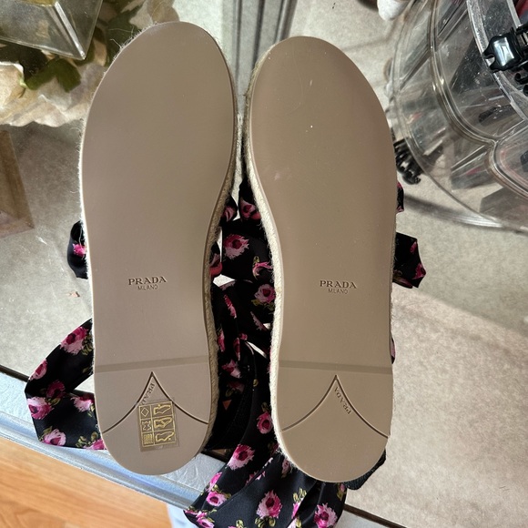 Prada Floral wrap around espadrilles size 38 - Picture 3 of 5